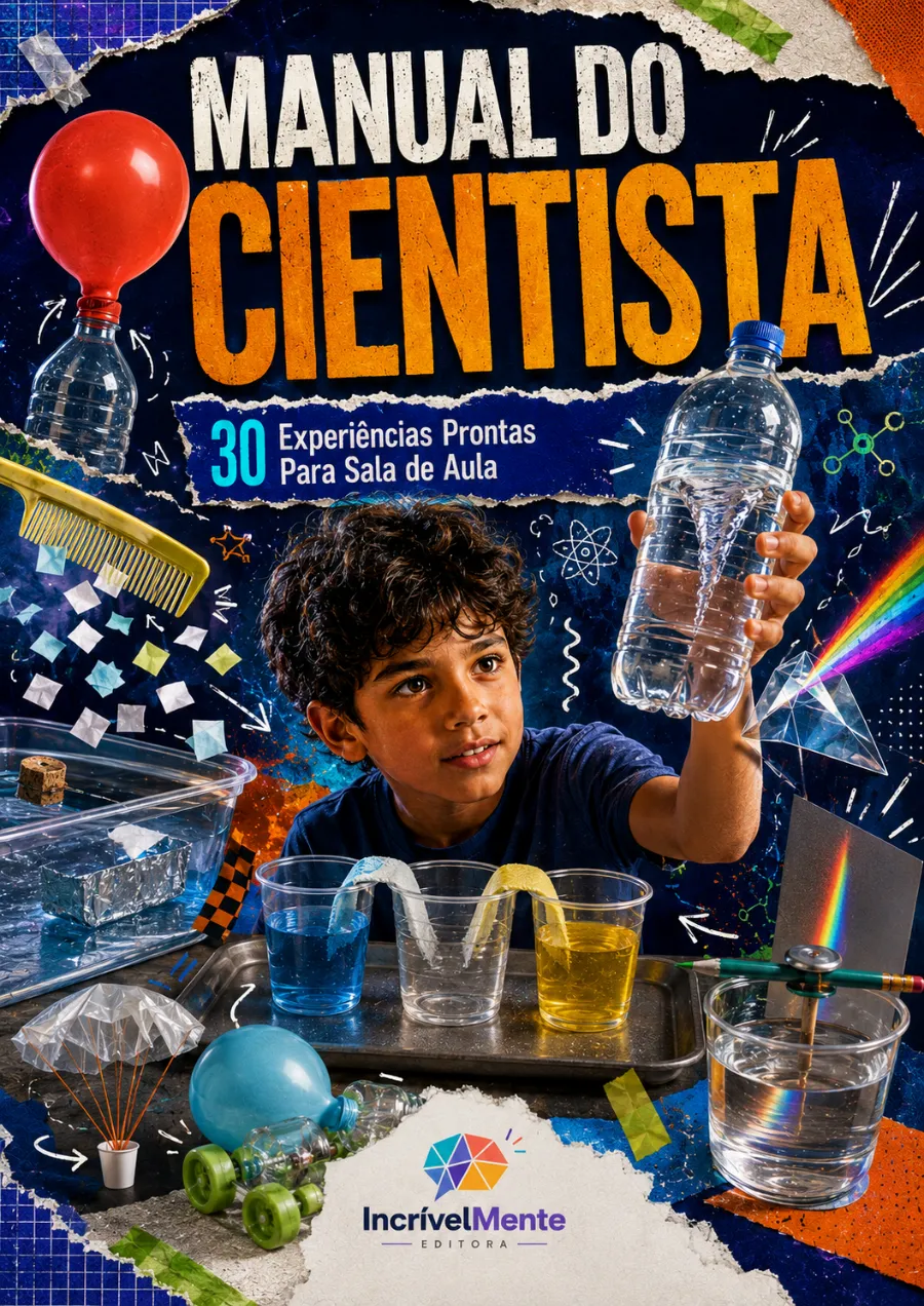 Capa do Manual do Cientista com 30 experiências científicas para professores.